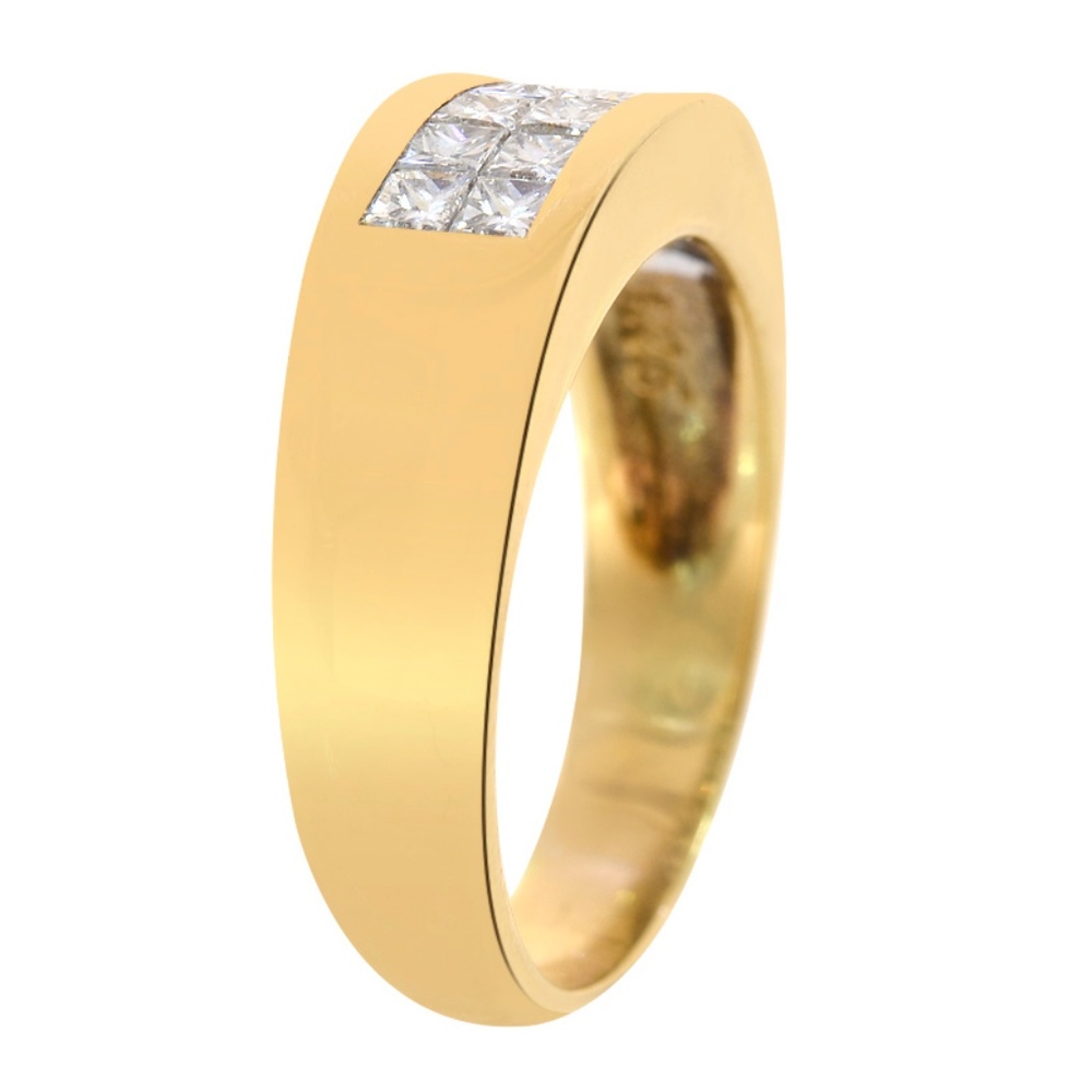 1.20 Ct Princess Cut Diamond Wedding Band 18K Gold - Picture 2 of 4